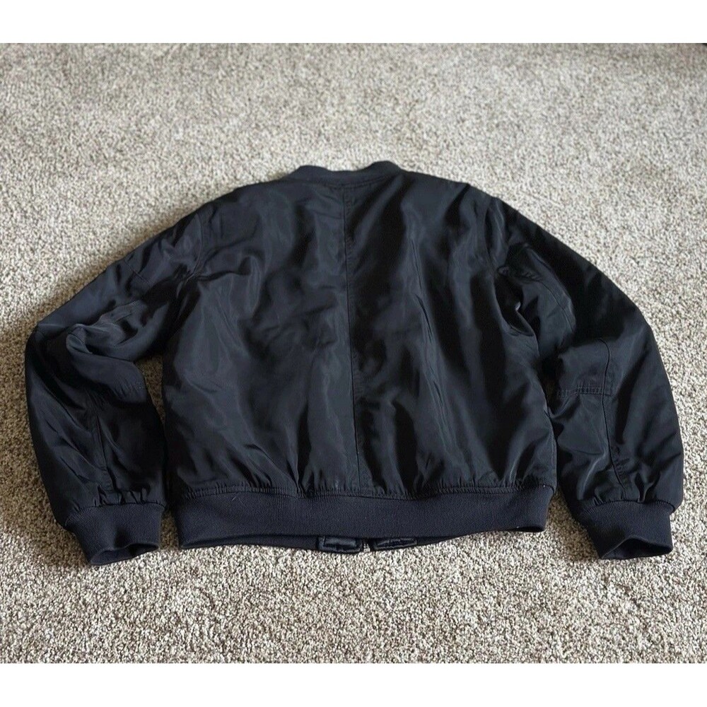 Kendall & Kylie Black Bomber Jacket with Zip Pockets Size M - Picture 9 of 16